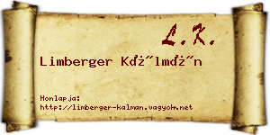 Limberger Kálmán névjegykártya